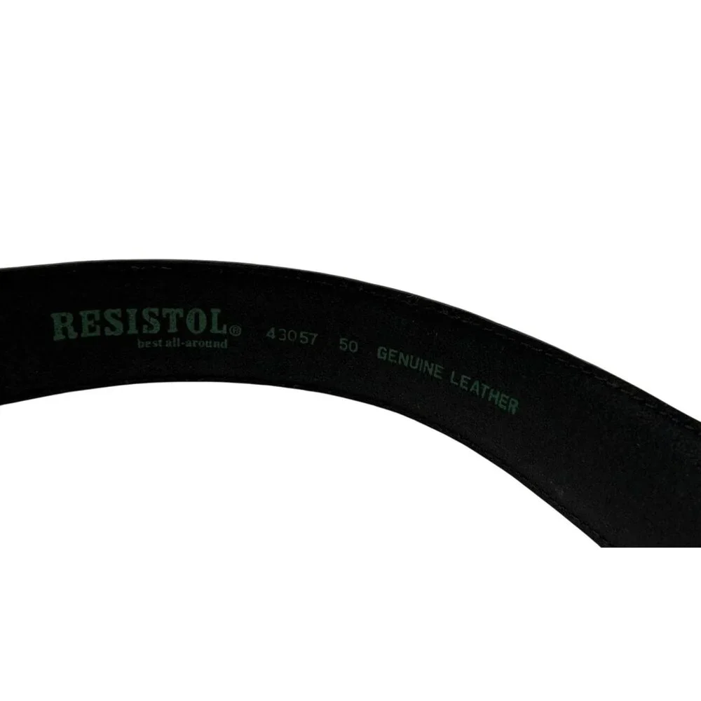 Resistol Unisex Black Leather Belt sz 50 Western Style Fits 47–51